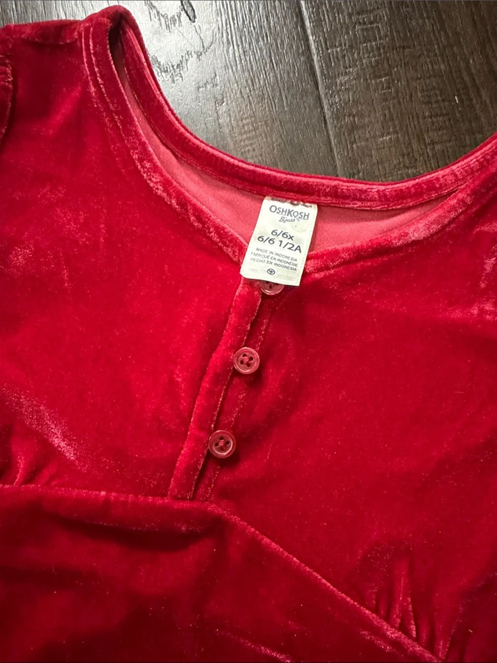 OshKosh B'gosh Red Velvet Short Sleeve Dress